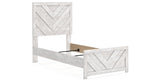 Cayboni Twin Panel Bed with Dresser and 2 Nightstands in Whitewash from Ashley Furniture - Luna Furniture