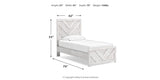 Cayboni Twin Panel Bed with Dresser and 2 Nightstands in Whitewash from Ashley Furniture - Luna Furniture