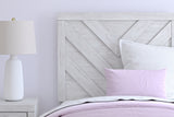 Cayboni Twin Panel Bed with Mirrored Dresser and Chest in Whitewash from Ashley Furniture - Luna Furniture