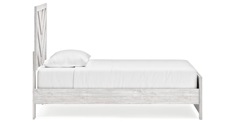 Cayboni Twin Panel Bed with Dresser in Whitewash from Ashley Furniture - Luna Furniture
