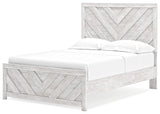 Cayboni Full Panel Bed with Mirrored Dresser in Whitewash from Ashley Furniture - Luna Furniture