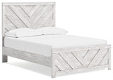 Cayboni Full Panel Bed with Mirrored Dresser in Whitewash from Ashley Furniture - Luna Furniture