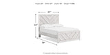 Cayboni Full Panel Bed with Mirrored Dresser, Chest and 2 Nightstands in Whitewash from Ashley Furniture - Luna Furniture