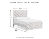 Cayboni Full Panel Bed with Mirrored Dresser in Whitewash from Ashley Furniture - Luna Furniture