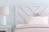 Cayboni Full Panel Bed with Dresser and 2 Nightstands in Whitewash from Ashley Furniture - Luna Furniture