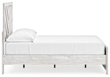 Cayboni Full Panel Bed with Mirrored Dresser in Whitewash from Ashley Furniture - Luna Furniture