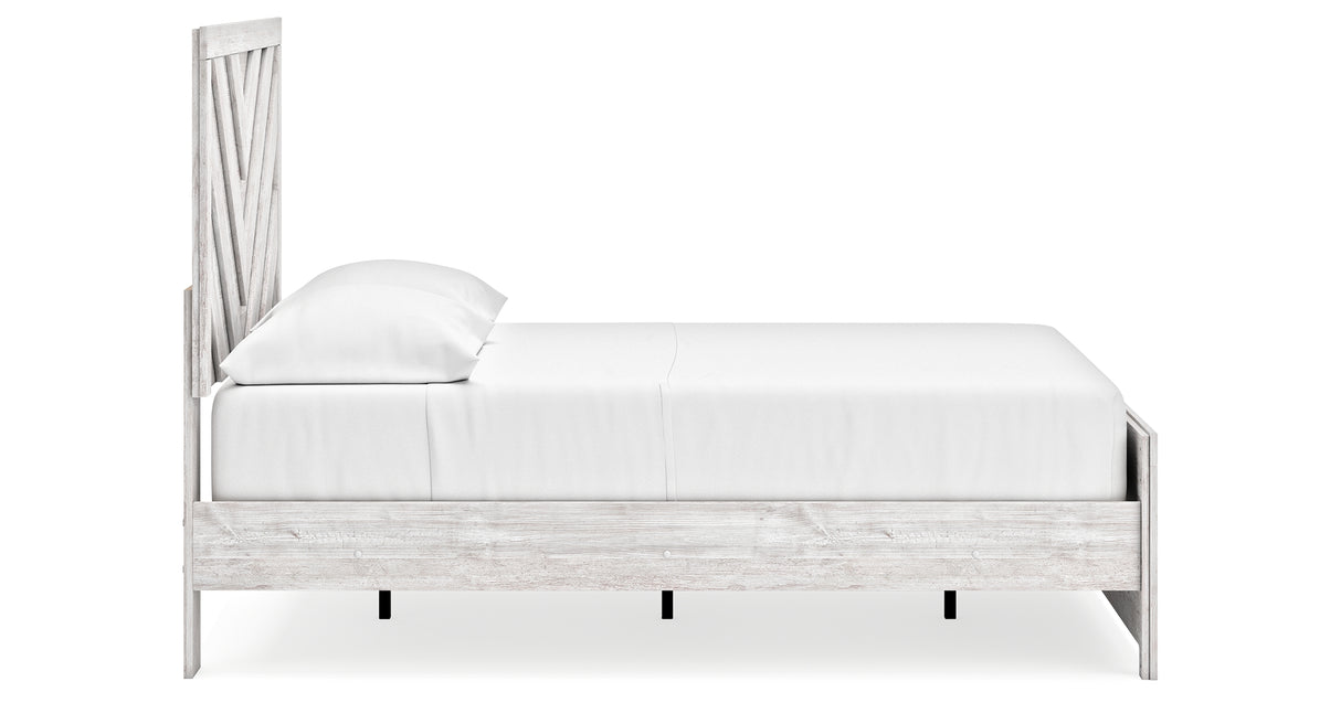 Cayboni Full Panel Bed with Dresser and 2 Nightstands in Whitewash from Ashley Furniture - Luna Furniture