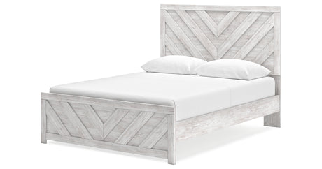 Cayboni Queen Panel Bed with Dresser and 2 Nightstands in Whitewash from Ashley Furniture - Luna Furniture