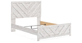 Cayboni Queen Panel Bed with Mirrored Dresser and Nightstand in Whitewash from Ashley Furniture - Luna Furniture