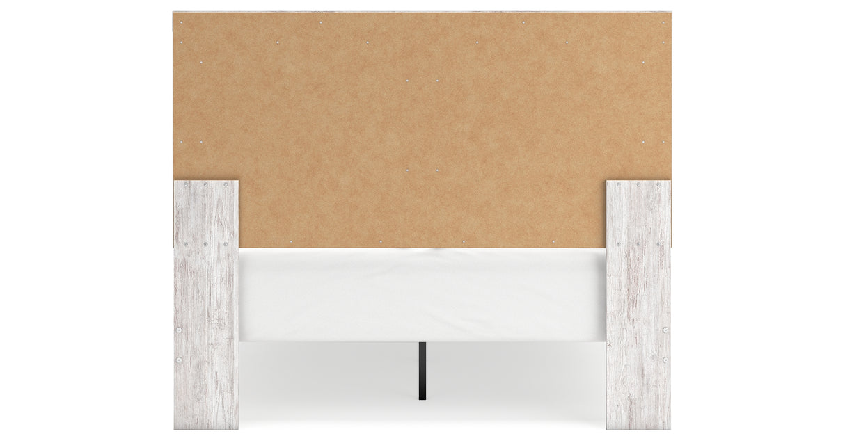 Cayboni Queen Panel Bed with 2 Nightstands in Whitewash from Ashley Furniture - Luna Furniture