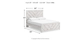 Cayboni Queen Panel Bed with Mirrored Dresser and Nightstand in Whitewash from Ashley Furniture - Luna Furniture