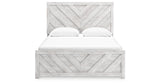 Cayboni Queen Panel Bed with 2 Nightstands in Whitewash from Ashley Furniture - Luna Furniture
