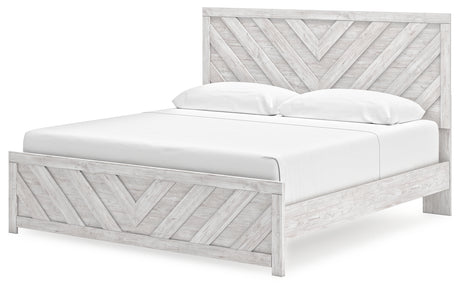 Cayboni Whitewash King Panel Bed from Ashley Furniture - Luna Furniture