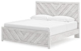 Cayboni Whitewash King Panel Bed, Dresser, Mirror and Chest from Ashley Furniture - Luna Furniture