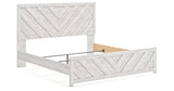 Cayboni King Panel Bed with Mirrored Dresser and Chest in Whitewash from Ashley Furniture - Luna Furniture