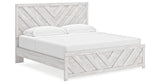 Cayboni King Panel Bed with 2 Nightstands in Whitewash from Ashley Furniture - Luna Furniture