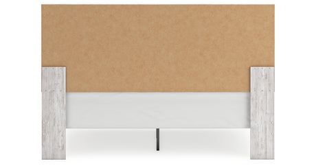 Cayboni King Panel Bed with Mirrored Dresser, Chest and 2 Nightstands in Whitewash from Ashley Furniture - Luna Furniture