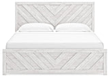 Cayboni Whitewash King Panel Bed, Dresser, Mirror and Chest from Ashley Furniture - Luna Furniture
