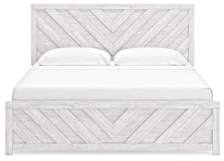Cayboni Whitewash King Panel Bed, Dresser, Mirror and Chest from Ashley Furniture - Luna Furniture