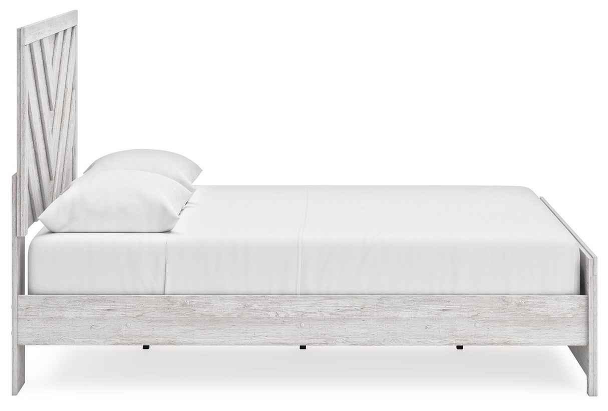 Cayboni Whitewash King Panel Bed from Ashley Furniture - Luna Furniture