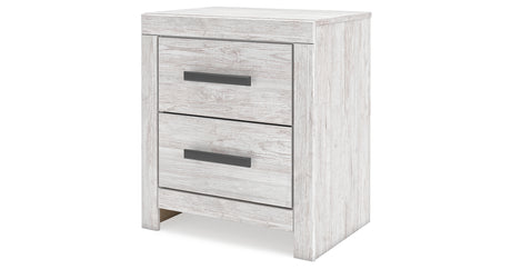 Cayboni King Panel Bed with 2 Nightstands in Whitewash from Ashley Furniture - Luna Furniture