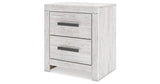 Cayboni Queen Panel Bed with 2 Nightstands in Whitewash from Ashley Furniture - Luna Furniture