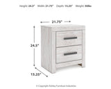 Cayboni Full Panel Bed with Mirrored Dresser in Whitewash from Ashley - Luna Furniture