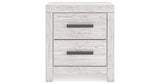 Cayboni King Panel Bed with 2 Nightstands in Whitewash from Ashley Furniture - Luna Furniture
