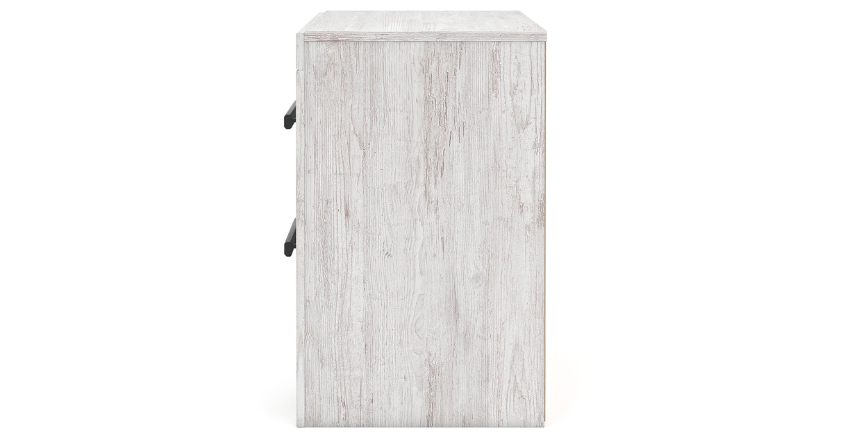 Cayboni Queen Panel Bed with Dresser and Nightstand in Whitewash from Ashley - Luna Furniture