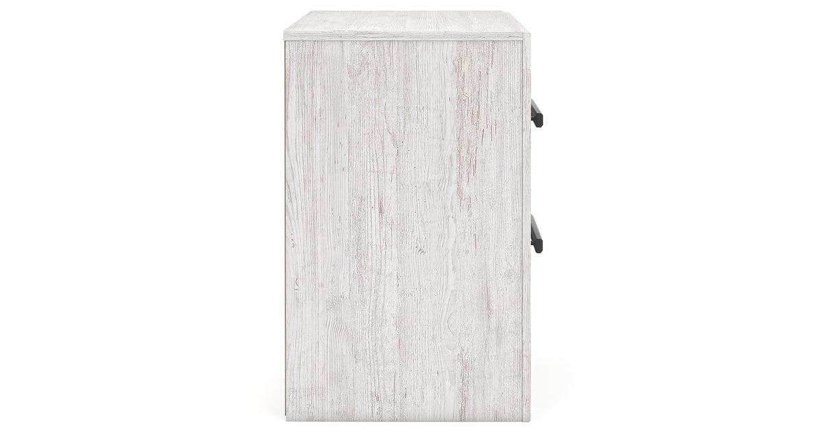 Cayboni King Panel Bed with 2 Nightstands in Whitewash from Ashley Furniture - Luna Furniture