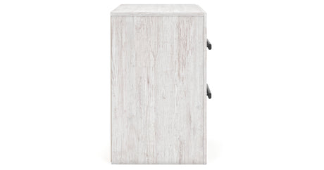 Cayboni Queen Panel Bed with Mirrored Dresser and 2 Nightstands in Whitewash from Ashley Furniture - Luna Furniture