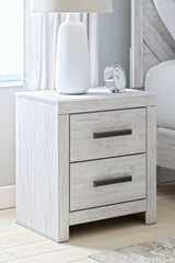Cayboni King Panel Bed with 2 Nightstands in Whitewash from Ashley Furniture - Luna Furniture