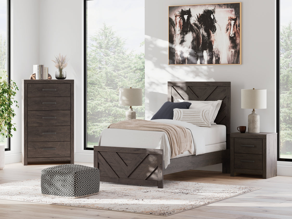 Prendonea Charcoal Twin Panel Bed from Ashley - Luna Furniture