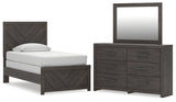 Prendonea Twin Panel Bed, Dresser and Mirror from Ashley Furniture - Luna Furniture