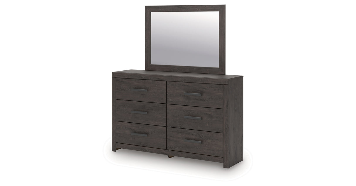 Prendonea Charcoal Dresser and Mirror from Ashley - Luna Furniture