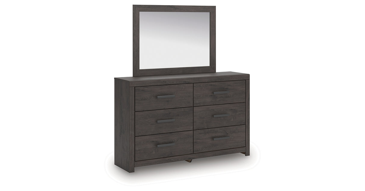 Prendonea Charcoal Dresser and Mirror from Ashley - Luna Furniture