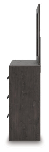 Prendonea Dark Charcoal Queen Panel Bed, Dresser, Mirror and Nightstand from Ashley - Luna Furniture