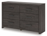 Prendonea Dark Charcoal Queen Panel Bed, Dresser and Nightstand from Ashley - Luna Furniture