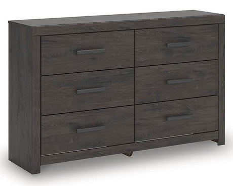 Prendonea Dark Charcoal Queen Panel Bed, Dresser and Nightstand from Ashley Furniture - Luna Furniture