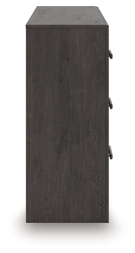 Prendonea Dark Charcoal Queen Panel Bed, Dresser and Nightstand from Ashley - Luna Furniture