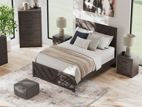 Prendonea Charcoal Queen Panel Bed from Ashley - Luna Furniture