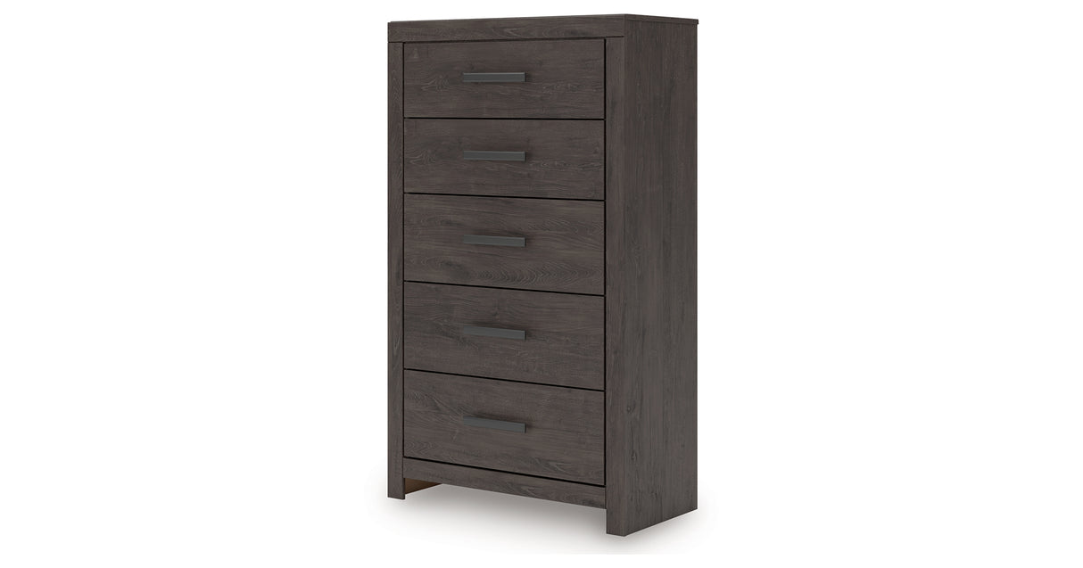 Prendonea Charcoal Chest of Drawers from Ashley - Luna Furniture