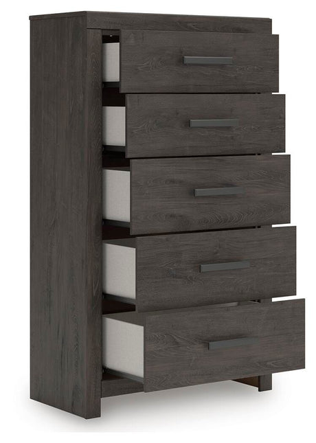 Prendonea Full Panel Bed, Dresser, Mirror, Chest and Nightstand from Ashley Furniture - Luna Furniture