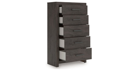 Prendonea Charcoal Chest of Drawers from Ashley - Luna Furniture