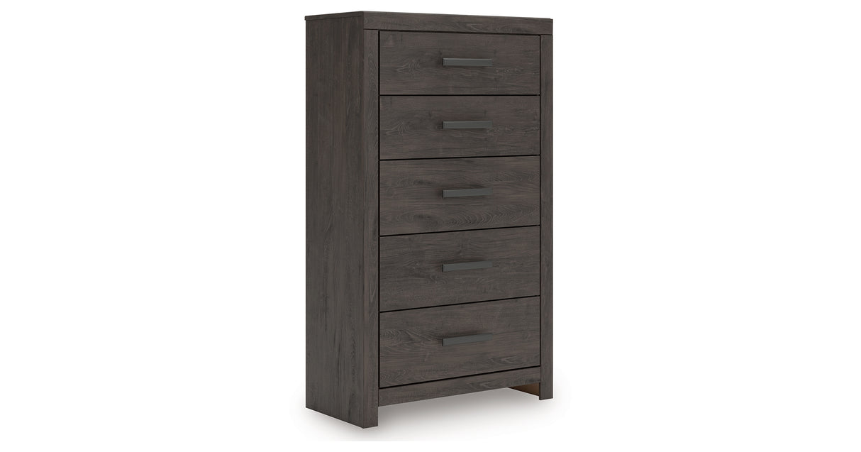 Prendonea Charcoal Chest of Drawers from Ashley - Luna Furniture