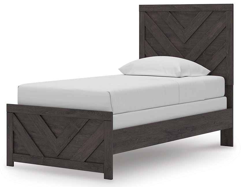 Prendonea Charcoal Twin Panel Bed from Ashley - Luna Furniture