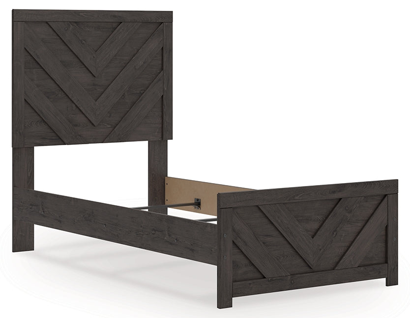 Prendonea Charcoal Twin Panel Bed from Ashley - Luna Furniture