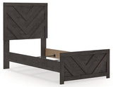 Prendonea Charcoal Twin Panel Bed from Ashley - Luna Furniture