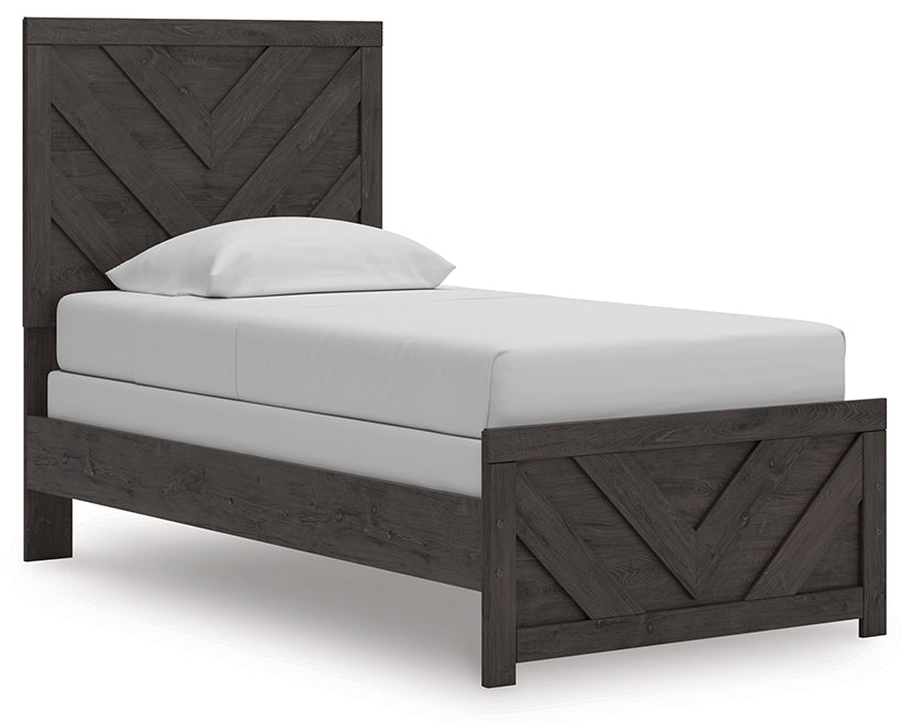 Prendonea Charcoal Twin Panel Bed from Ashley - Luna Furniture