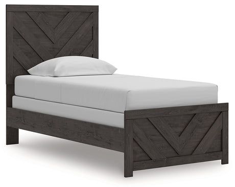 Prendonea Charcoal Twin Panel Bed from Ashley - Luna Furniture